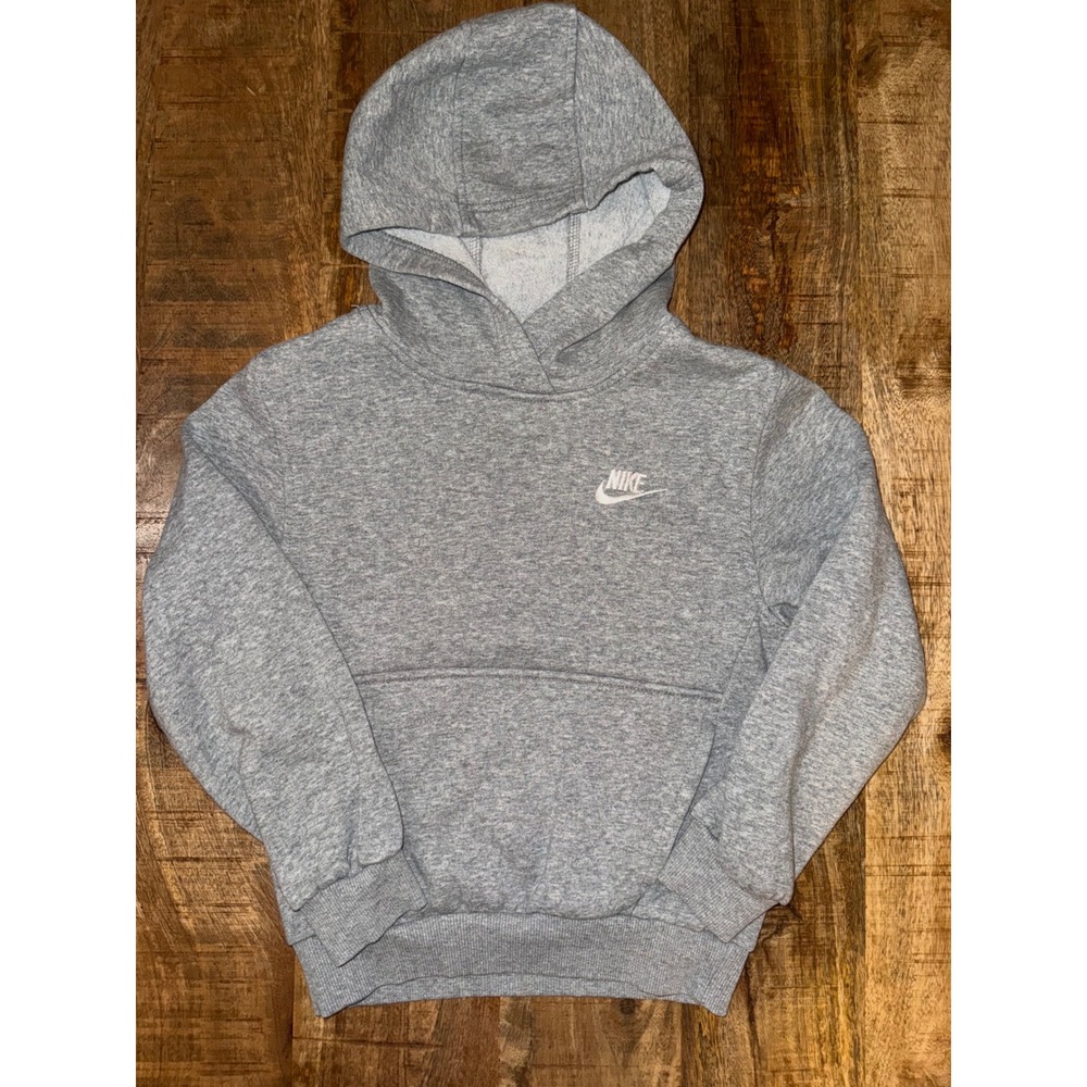 Nike Kids Sportswear Club Fleece Pullover Hoodie Grey Heather Small